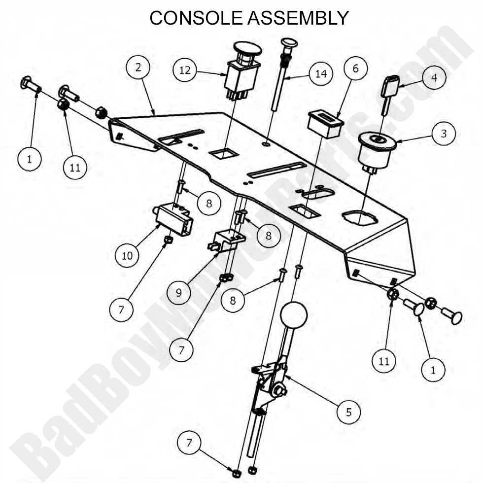 2017 Walk Behind Console Assembly